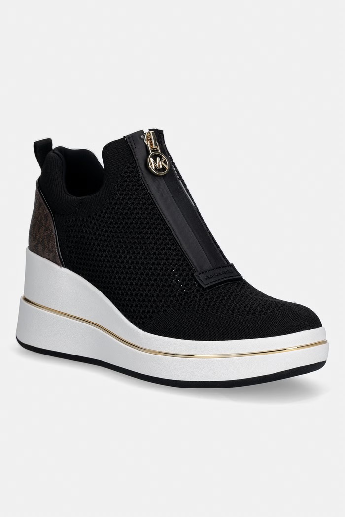 MICHAEL Michael Kors sneakersy Emmy Wedge Zip Slip On syntetyczny czarny 43R6EMFP3D.212