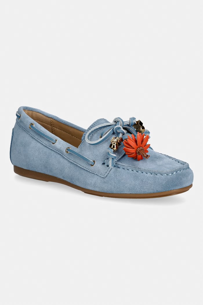 Semišové mokasíny MICHAEL Michael Kors Fallon Moc semišová koža modrá 40S6FAFR2S.464
