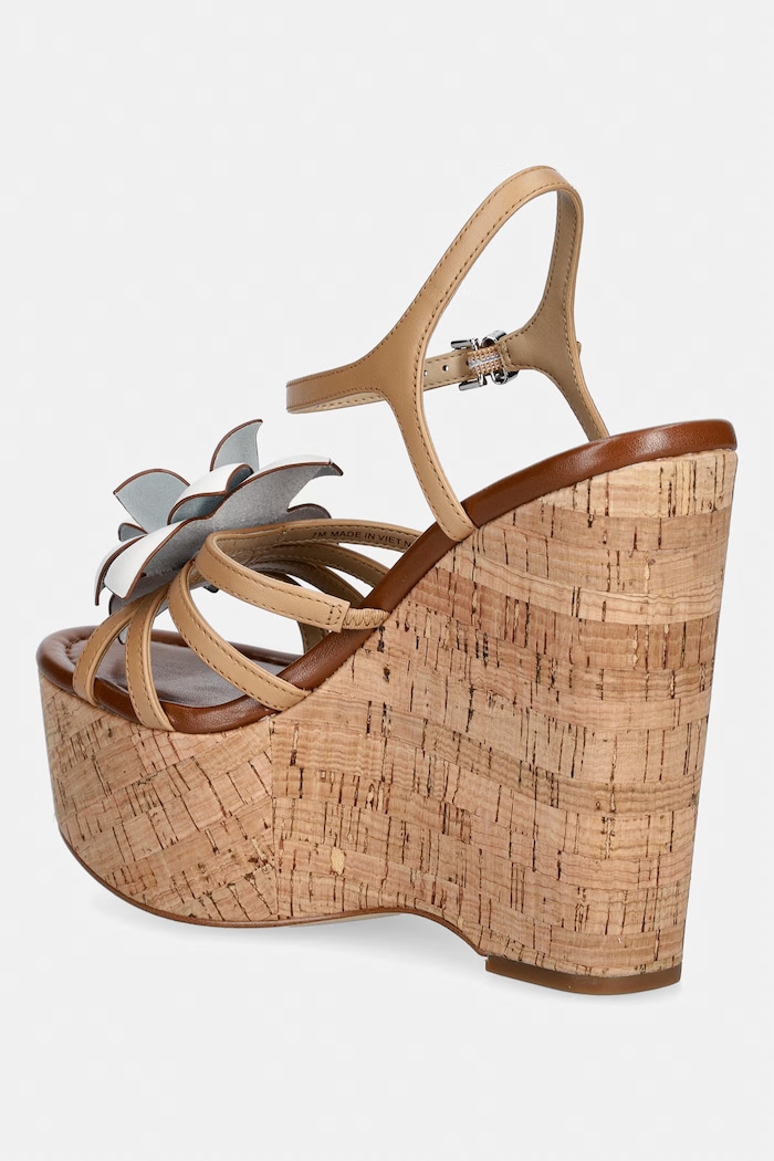 Обувки MICHAEL Michael Kors сандали от кожа Jacie Wedge 40S6JCMS4L.198 бежов