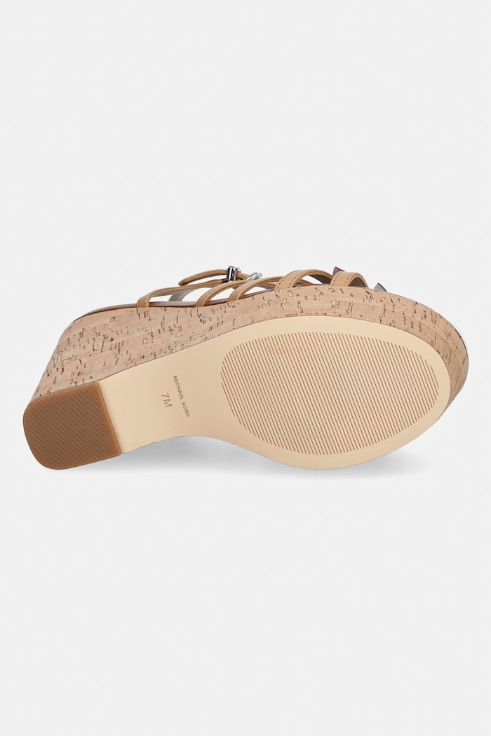 MICHAEL Michael Kors сандали от кожа Jacie Wedge 40S6JCMS4L.198 бежов