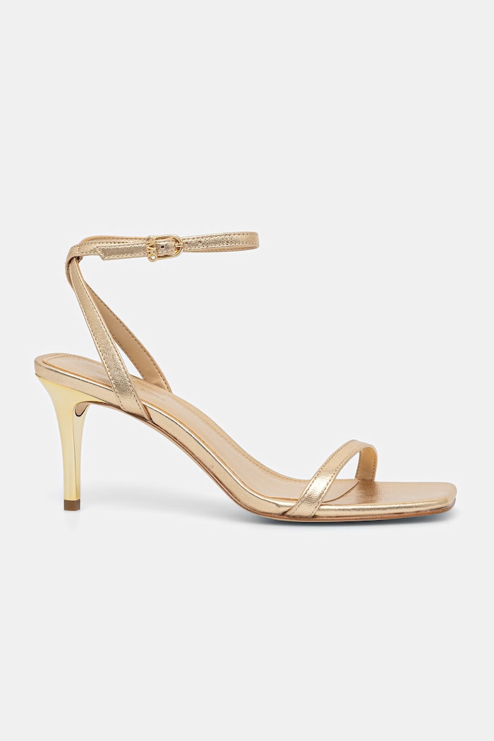 MICHAEL Michael Kors sandały skórzane Liana Mid Sandal 40S6LNMS1M.740 złoty SS26