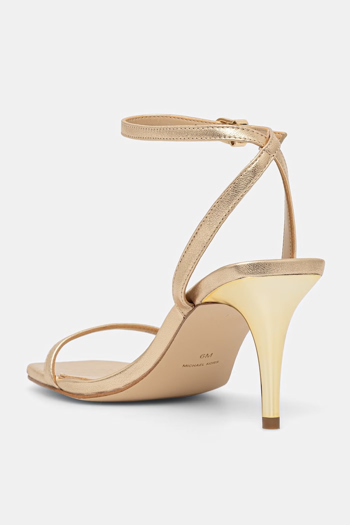 Obuwie MICHAEL Michael Kors sandały skórzane Liana Mid Sandal 40S6LNMS1M.740 złoty