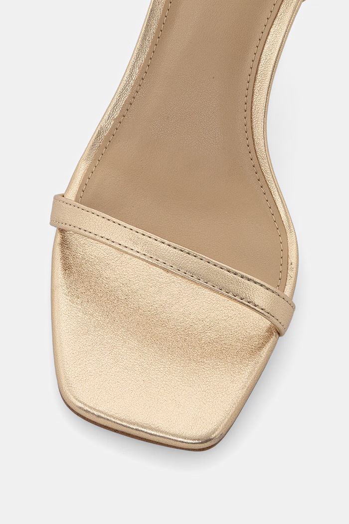 MICHAEL Michael Kors sandały skórzane Liana Mid Sandal złoty 40S6LNMS1M.740