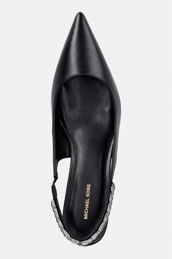MICHAEL Michael Kors szpilki skórzane Marcia Kitten Sling Pump czarny 40S6MCMP1L.001