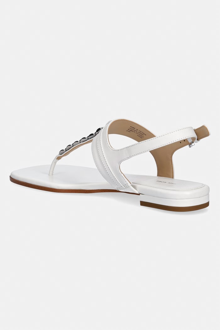 Obuwie MICHAEL Michael Kors sandały na płaskim obcasie damskie skórzane Marcia Thong Sandal 40S6MCFS1L.085 biały