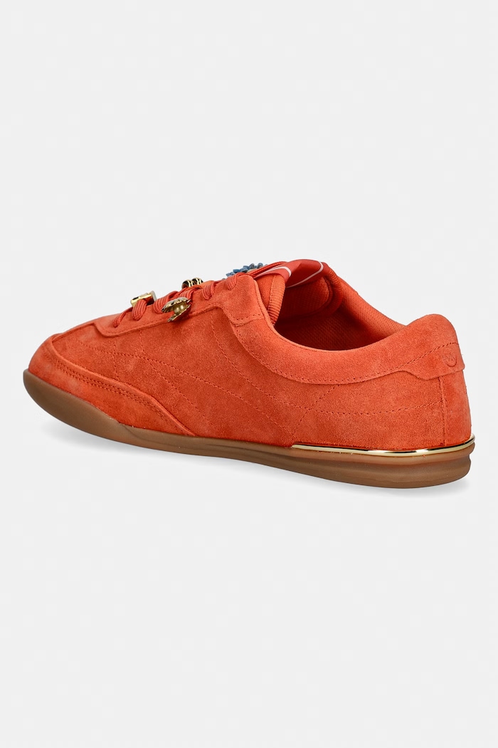 Obuwie MICHAEL Michael Kors sneakersy zamszowe Nolan Lace Up 43S6NOFS2S.835 pomarańczowy