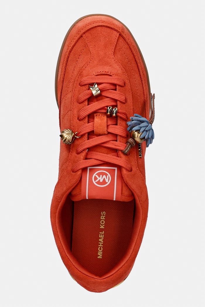 MICHAEL Michael Kors sneakersy zamszowe Nolan Lace Up pomarańczowy 43S6NOFS2S.835