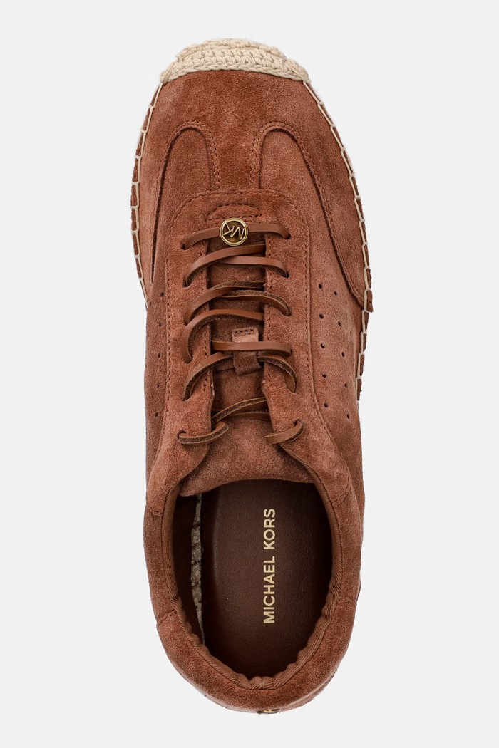 MICHAEL Michael Kors Ollie Lace Up Espadrille tenisky dámske semišové hnedá 43S6SCFS1S.230