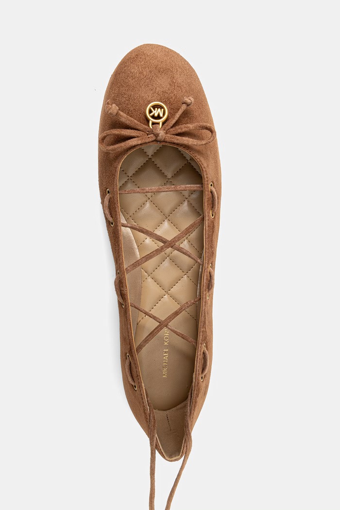 Semišové baleríny MICHAEL Michael Kors Shae Flex Ballet hnedá 40S6SHFP1S.230