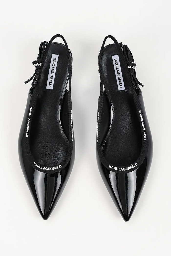 Karl Lagerfeld stilettos de piele Pasha negru KL30109R.1BP