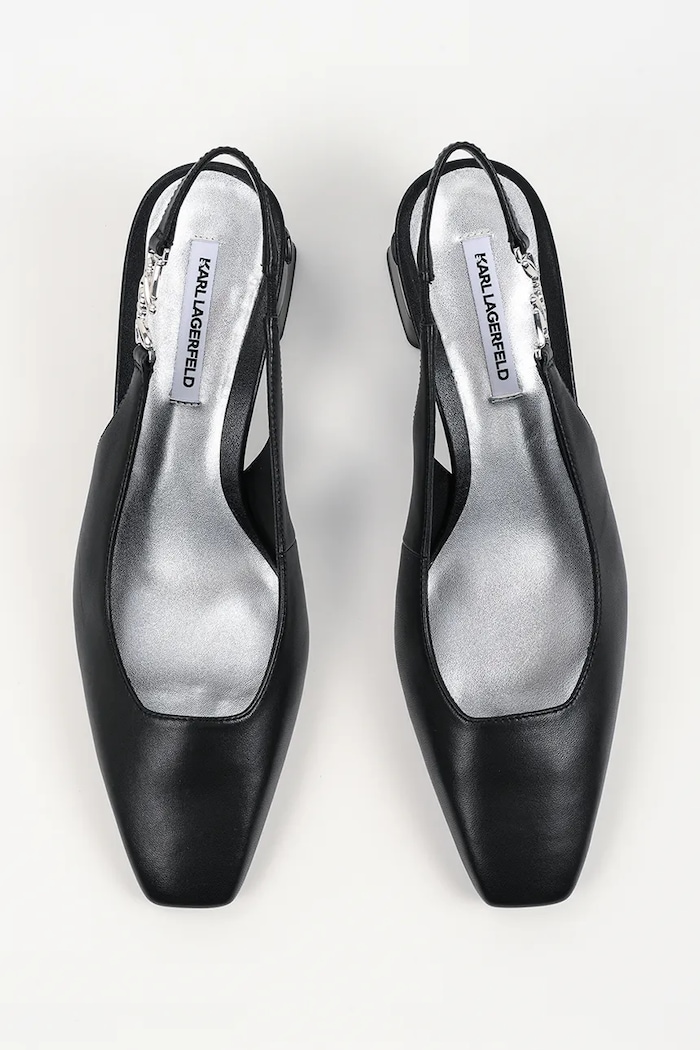 Kožené lodičky Karl Lagerfeld Kayla čierna KL35406.000