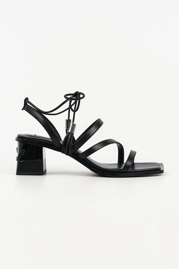 Karl Lagerfeld sandali in pelle Kayla pelle fiore nero KL35416.000