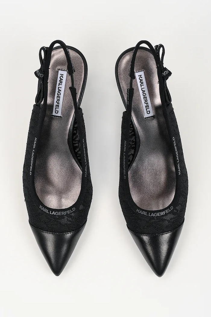 Karl Lagerfeld pantofi stiletto piele Sienna negru KL32728.M0X