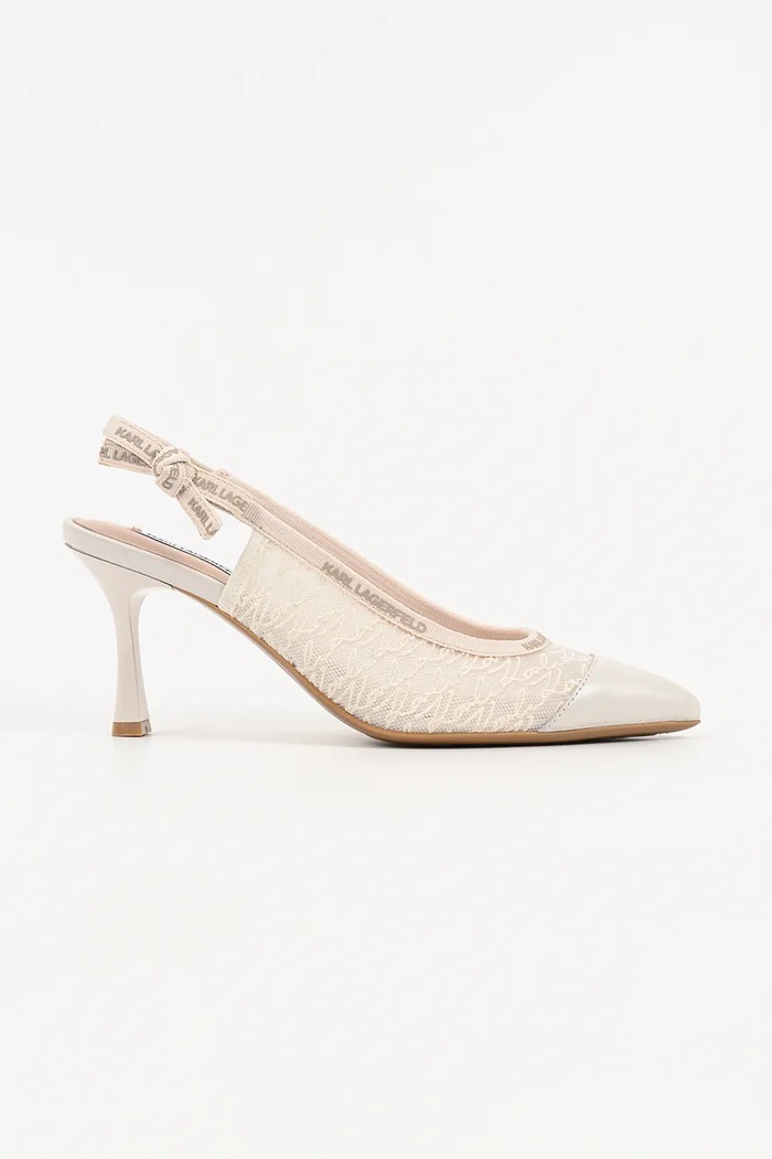 Karl Lagerfeld pantofi stiletto din piele Sienna bej KL32728.M11