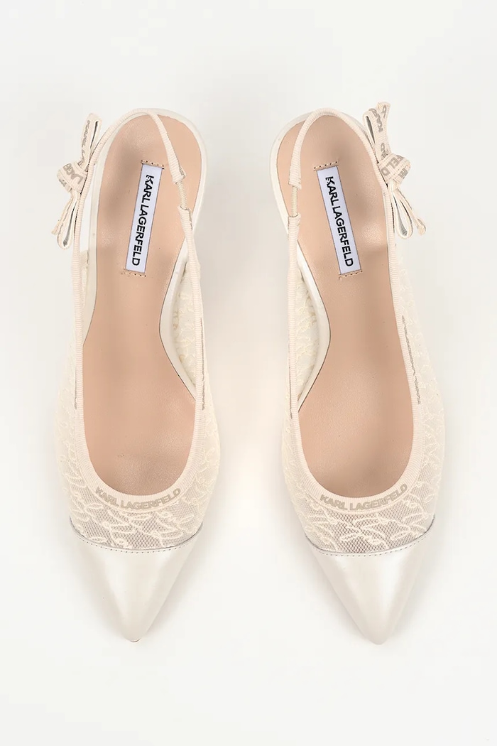 Karl Lagerfeld pantofi stiletto din piele Sienna bej KL32728.M11
