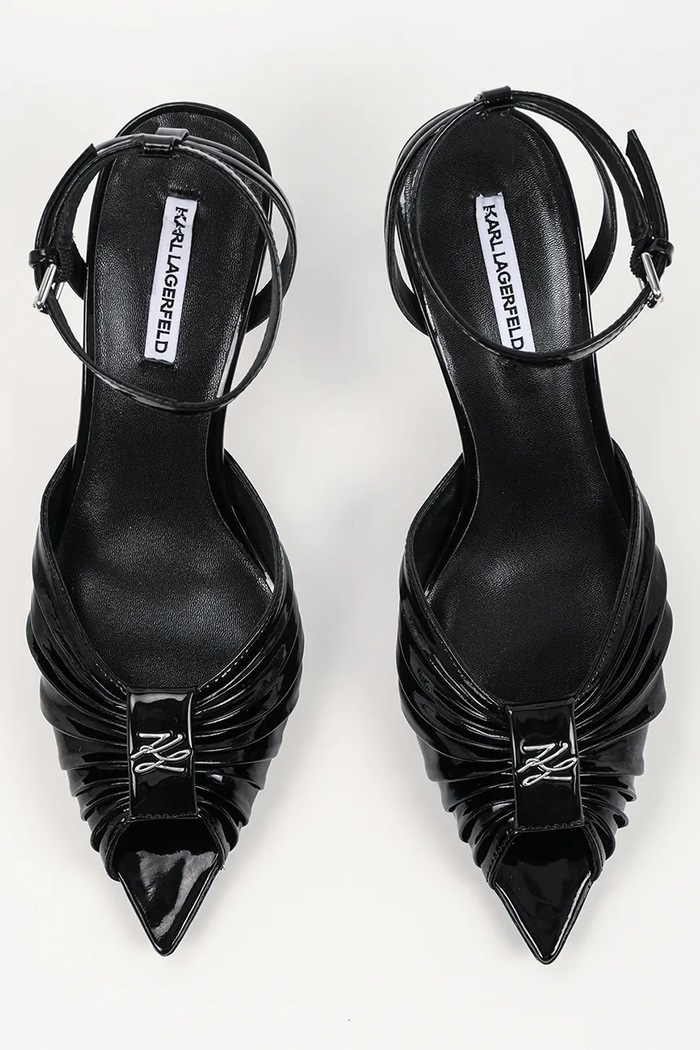 Karl Lagerfeld sandały skórzane Sienna czarny KL32703A.000