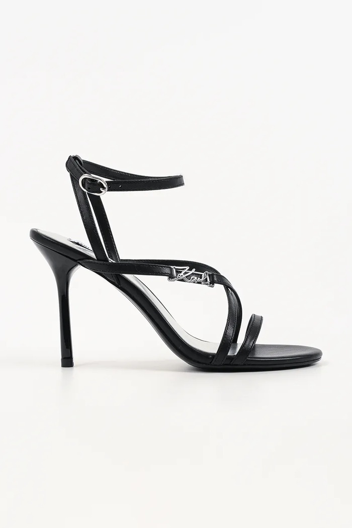 Karl Lagerfeld sandale de piele Sarabande subțire negru KL30906S.00S