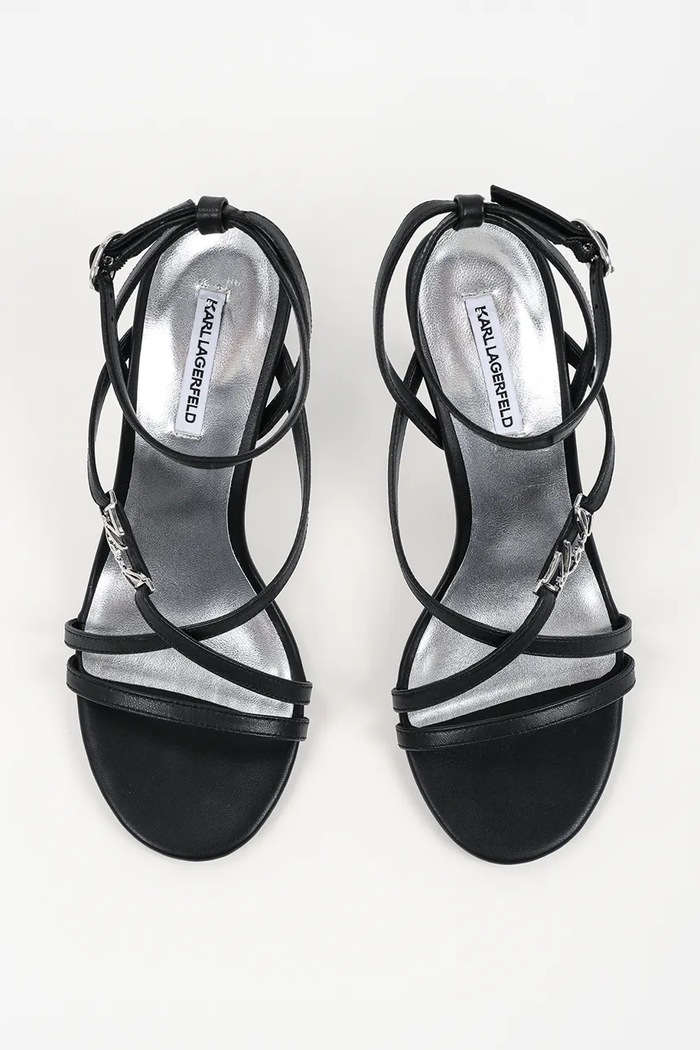 Karl Lagerfeld sandale de piele Sarabande negru KL30906S.00S