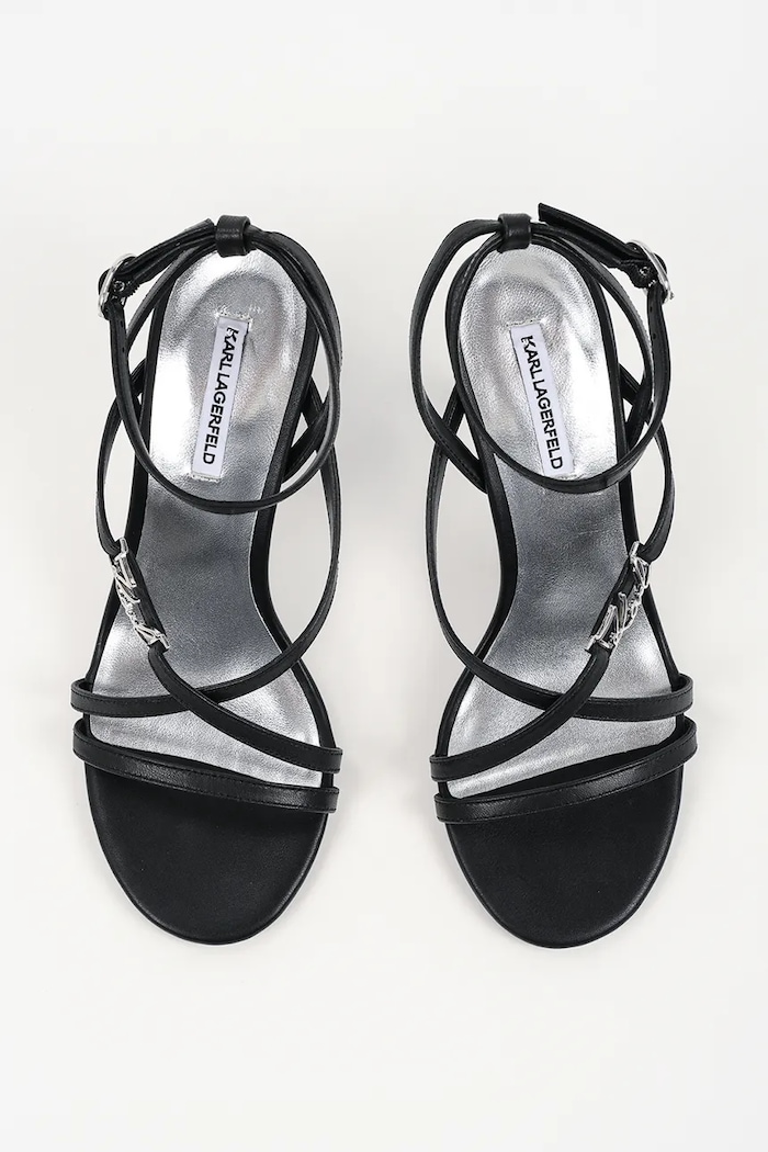 Karl Lagerfeld sandale de piele Sarabande negru KL30906S.00S