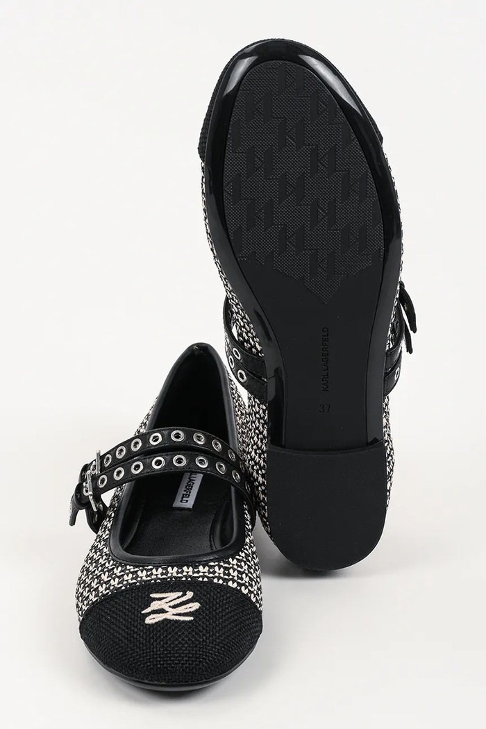 Karl Lagerfeld baleriny Karo KL40128.J01 czarny