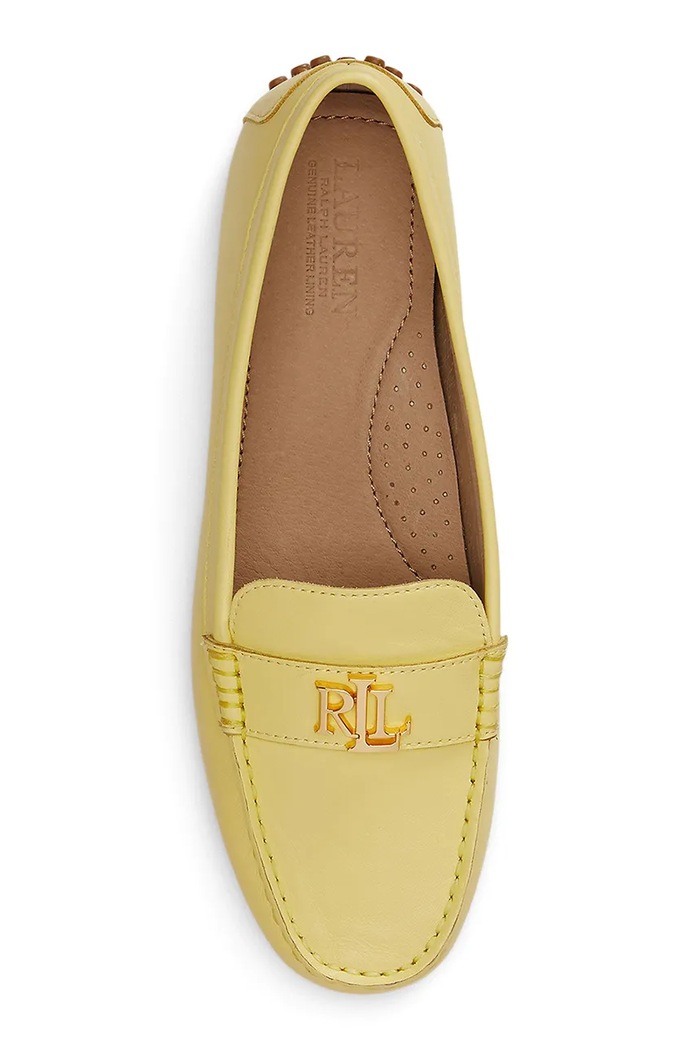 Încălțăminte Lauren Ralph Lauren mocasini pentru femei, din piele Barnsbury 802852847028.700 galben