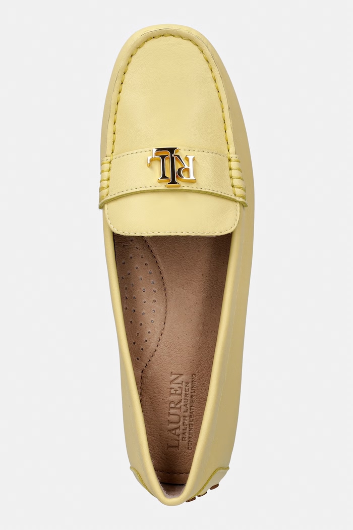 Lauren Ralph Lauren mocasini pentru femei, din piele Barnsbury galben 802852847028.700