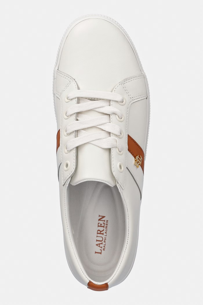 Lauren Ralph Lauren Janson II sneakersy damskie skórzane biały 802925365011.100