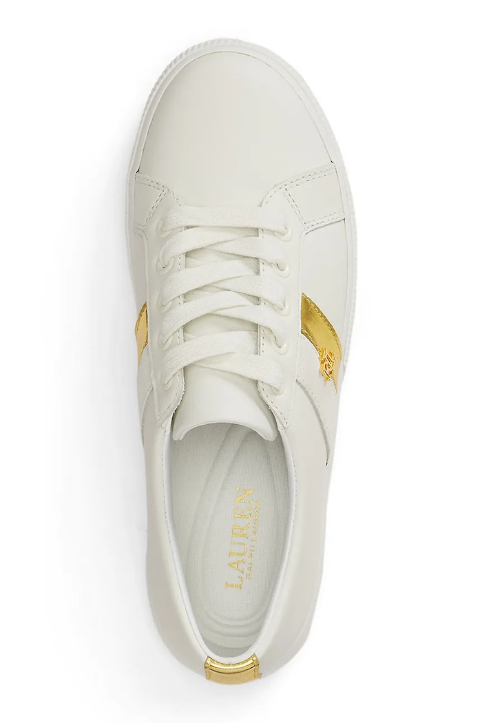 Încălțăminte Lauren Ralph Lauren Janson II sneakers de femei din piele 802P02521002.100 alb