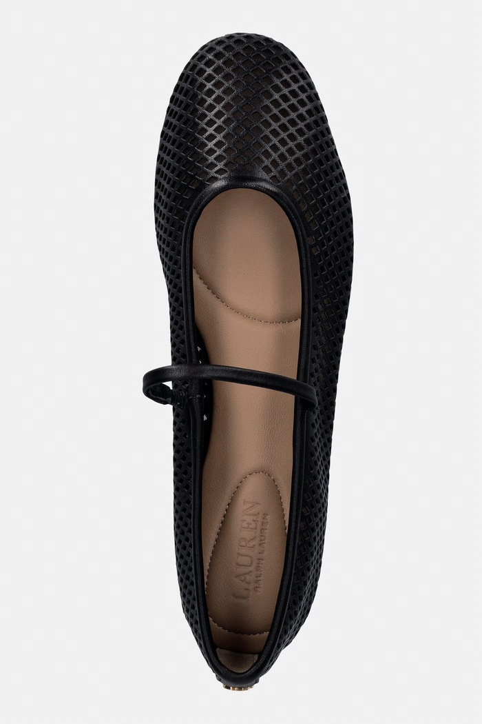 Lauren Ralph Lauren балетки кожаные Jayna Mj чёрный 802P04176001.001