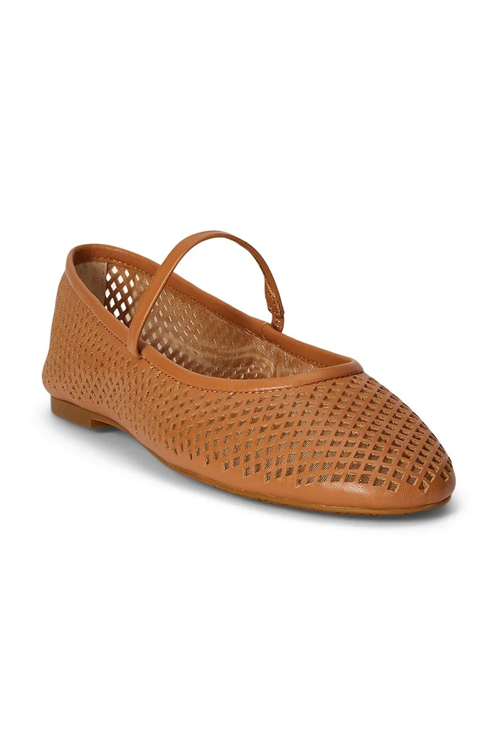 Lauren Ralph Lauren balerini din piele Jayna Mj 802P04176006.200 maro SS26