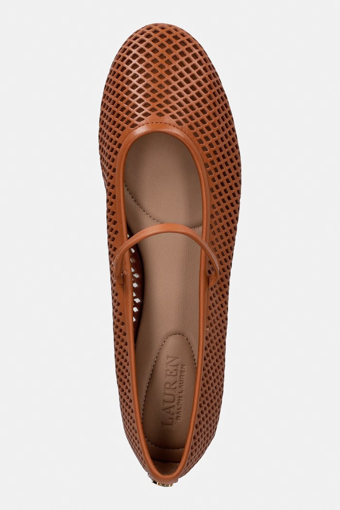 Lauren Ralph Lauren Балерини кожени Jayna Mj кафяв 802P04176006.200
