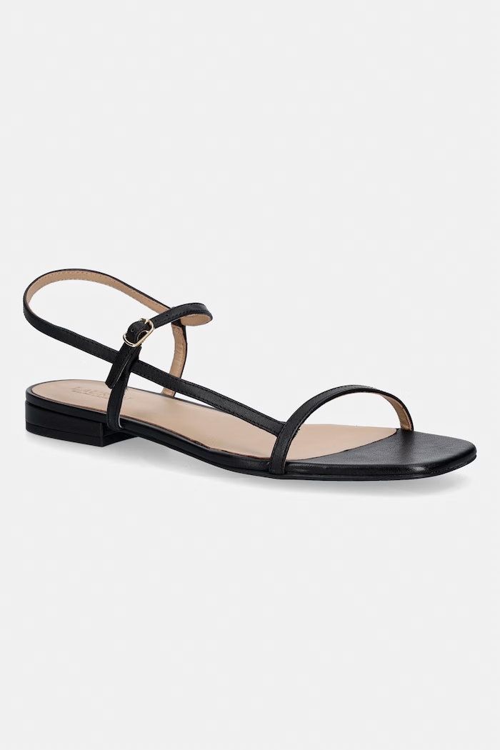 Кожени сандали Lauren Ralph Lauren Lainee гладка кожа черен 802P04394001.001