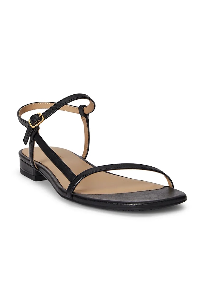 Lauren Ralph Lauren sandały skórzane Lainee 802P04394001.001 czarny SS26