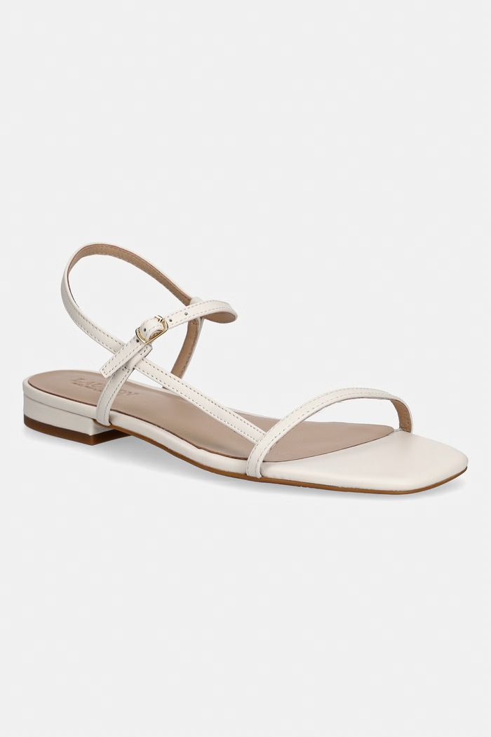 Usnjeni sandali Lauren Ralph Lauren Lainee Ravna bež 802P04394004.100