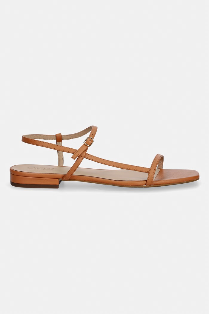 Lauren Ralph Lauren sandale pentru femei, din piele Lainee 802P04394008.200 maro SS26