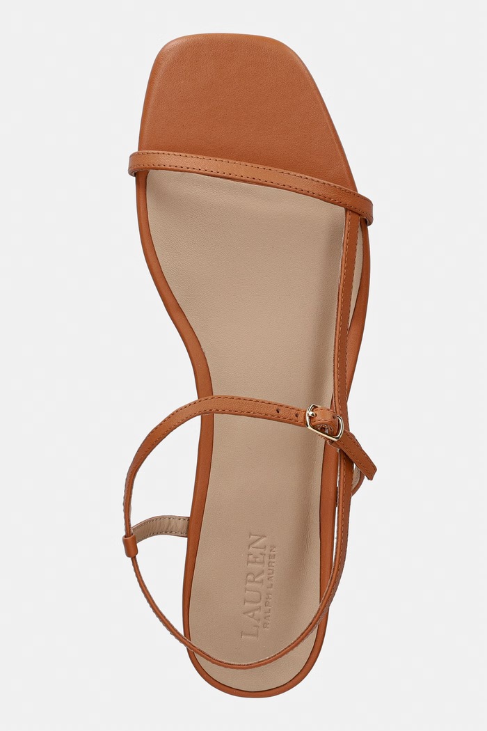 Lauren Ralph Lauren sandale pentru femei, din piele Lainee maro 802P04394008.200