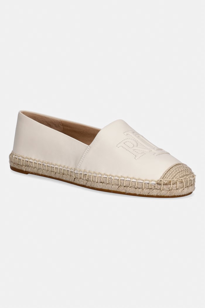 Kožené espadrilky Lauren Ralph Lauren Cameryn Lg 2 přírodní kůže béžová 802P04415004.100