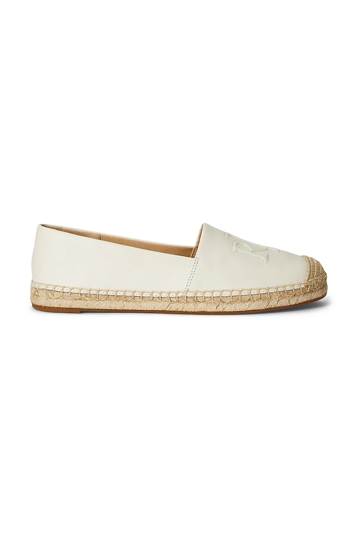 Lauren Ralph Lauren espadryle skórzane Cameryn Lg 2 płaski beżowy 802P04415004.100