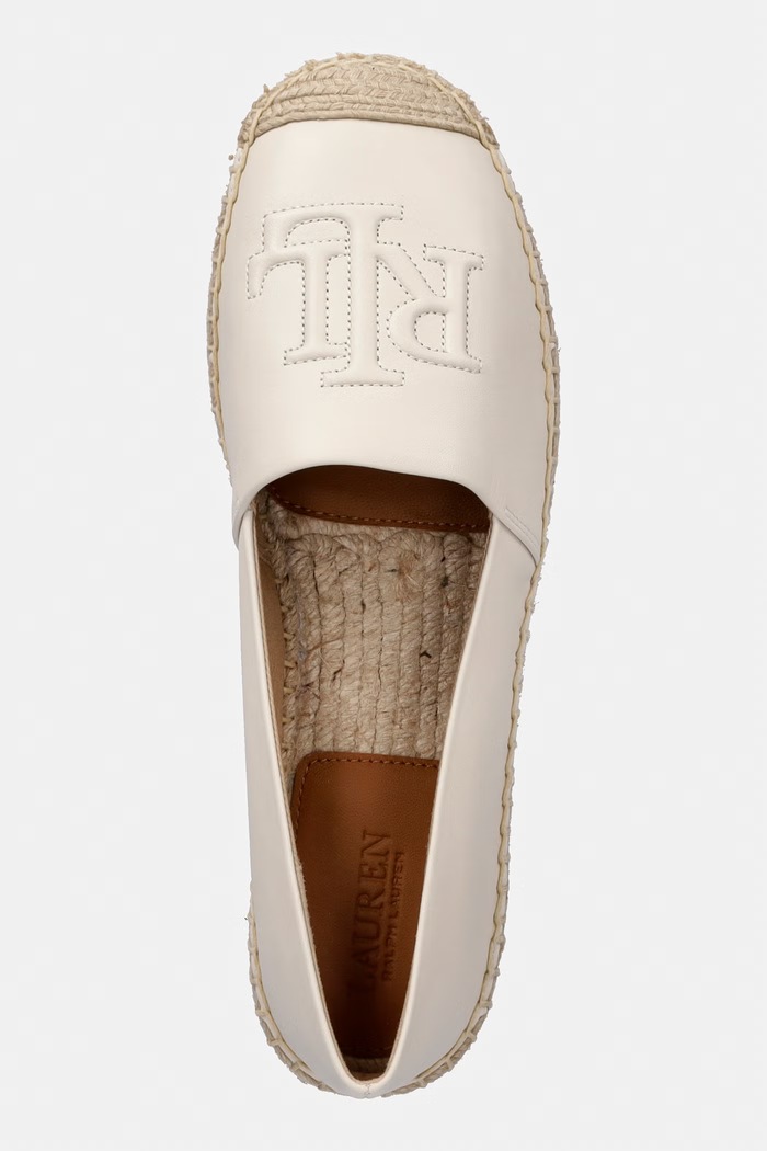 Kožené espadrilky Lauren Ralph Lauren Cameryn Lg 2 béžová 802P04415004.100