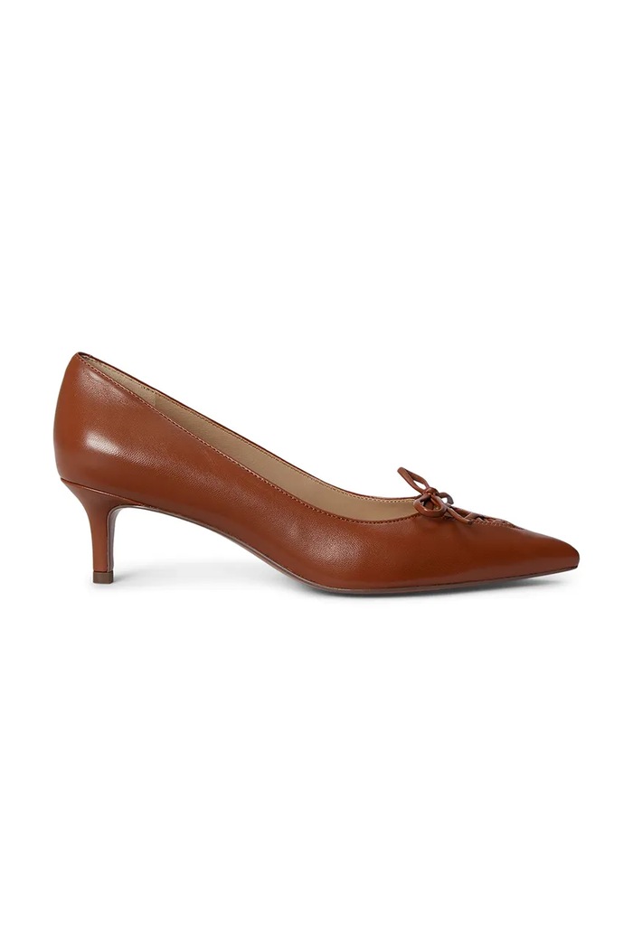 Kožené lodičky Lauren Ralph Lauren Adrienne hnedá 802P06371002.200