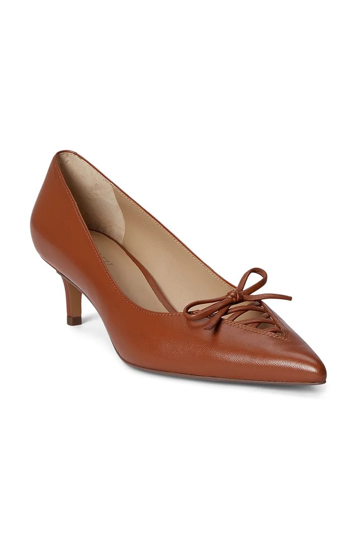 Kožené lodičky Lauren Ralph Lauren Adrienne 802P06371002.200 hnedá SS26