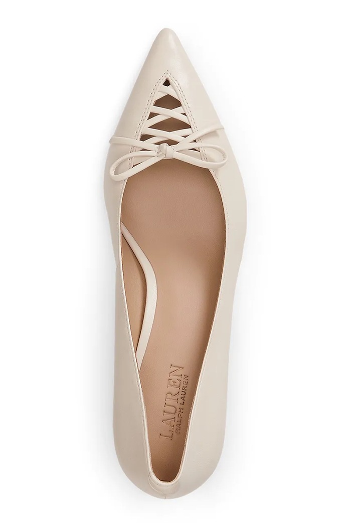 Încălțăminte Lauren Ralph Lauren stiletto piele Adrienne 802P06371004.100 bej