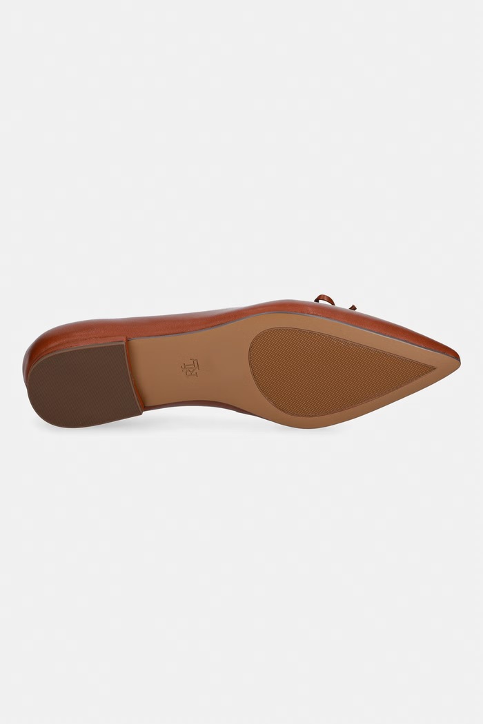 Lauren Ralph Lauren balerínky kožené Londyn Lace Up 802P06376001.200 hnedá