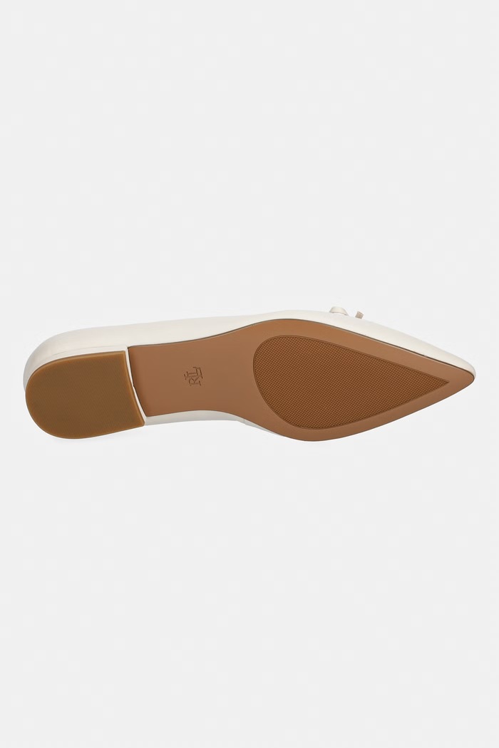 Lauren Ralph Lauren baleriny skórzane Londyn Lace Up 802P06376003.100 beżowy