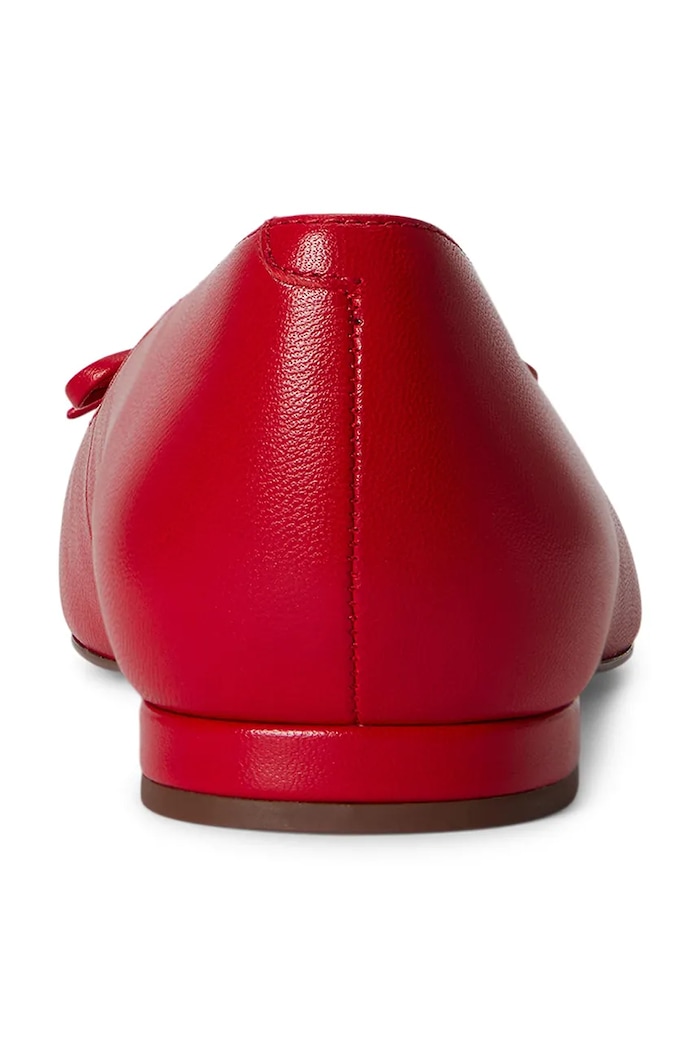 Lauren Ralph Lauren baleriny skórzane Londyn Lace Up czerwony 802P06376004.600