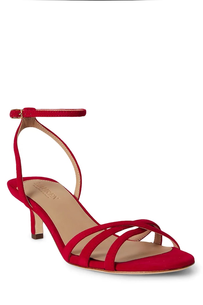 Lauren Ralph Lauren sandále semišové Kendyl Kttn 802P06395002.600 červená SS26