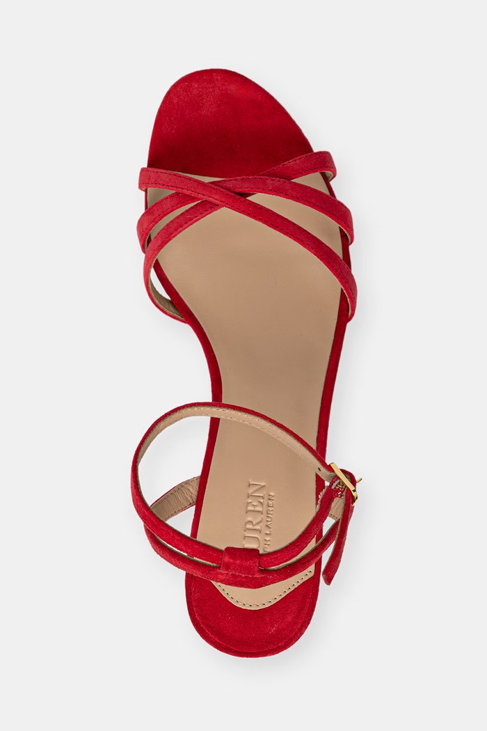 Lauren Ralph Lauren sandály semišové Kendyl Kttn červená 802P06395002.600
