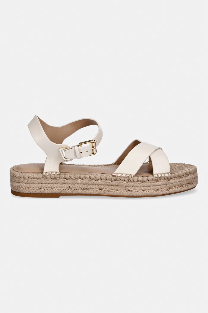 Lauren Ralph Lauren espadrilky dámske kožené Emeryn 802P06400002.100 béžová SS26