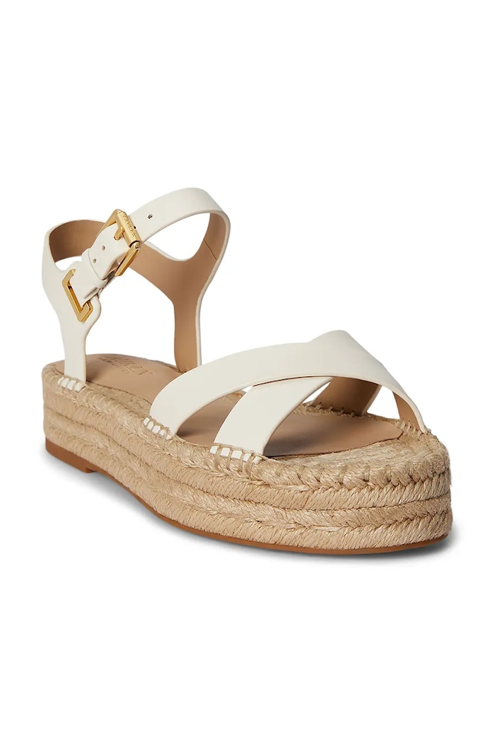 Lauren Ralph Lauren espadrilky dámske kožené Emeryn 802P06400002.100 béžová SS26