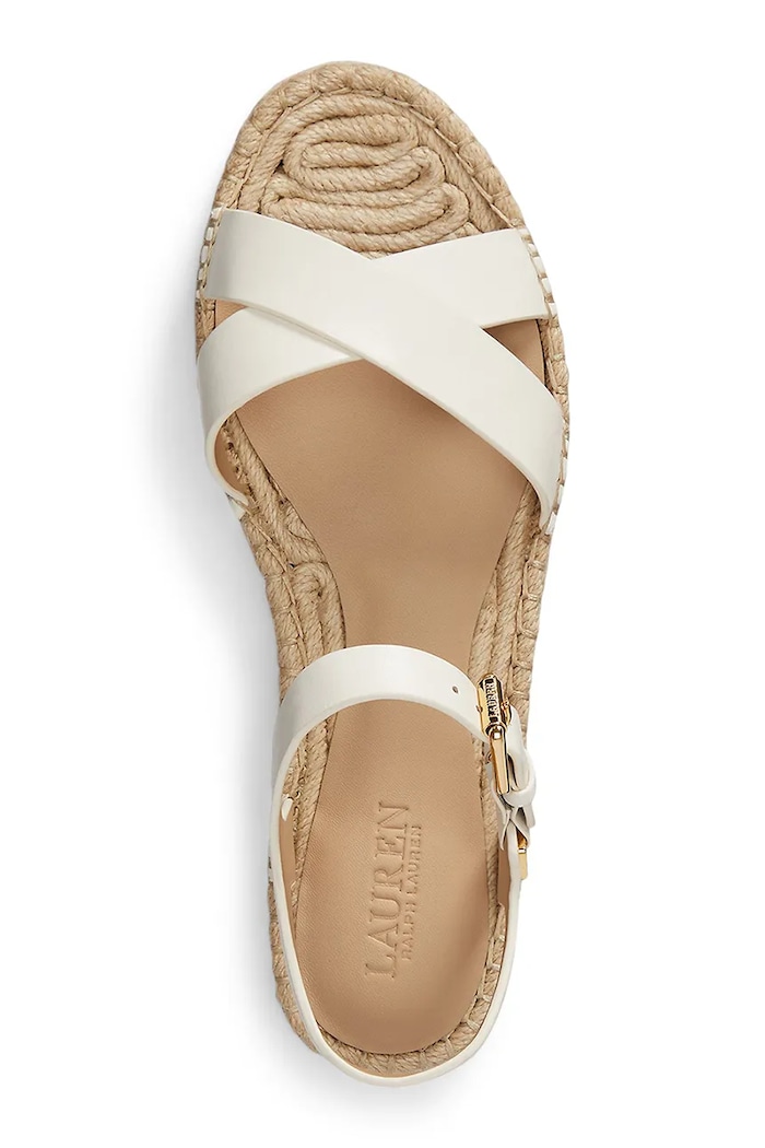 Obuv Lauren Ralph Lauren espadrilky dámske kožené Emeryn 802P06400002.100 béžová
